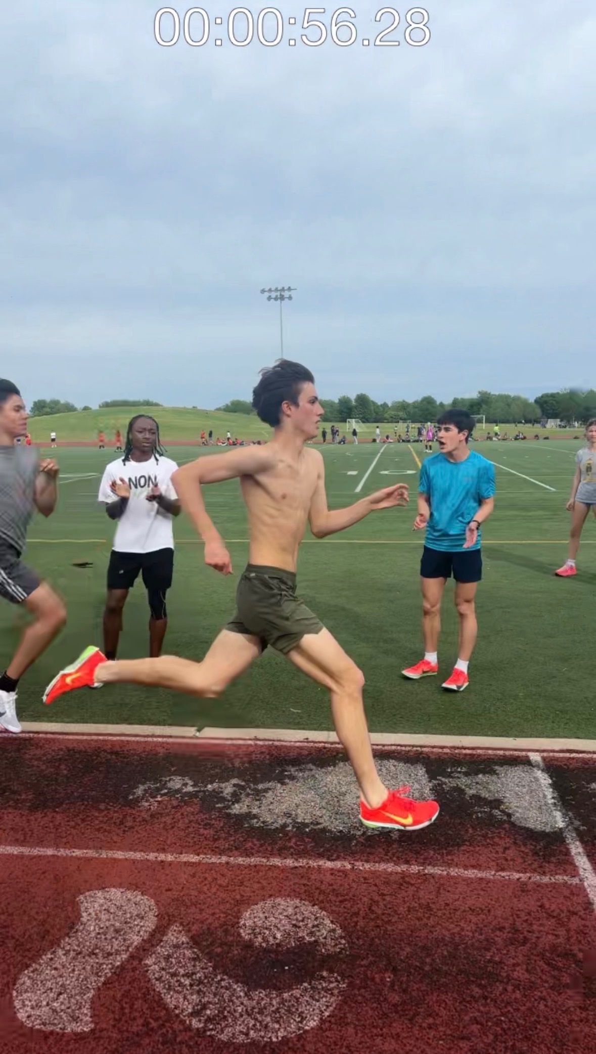 400 meter split of the 700 MTT. 56 seconds at the 400 meter mark.